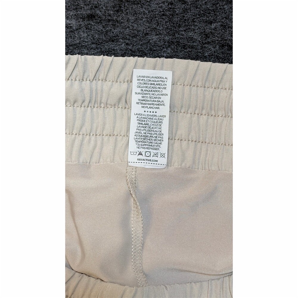 RBX Running Shorts Womens Size L Beige Lightweight Stretch Elastic Waist - Picture 7 of 9